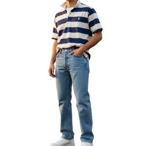 Ralph Lauren Jeans Men’s 34x32 Heritage Straight Fit Medium Wash Cotton Preppy